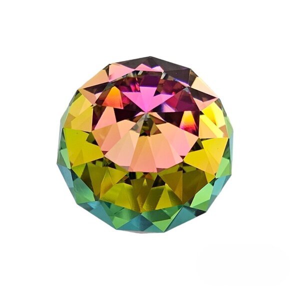 Swarovski Vitrail Medium Rainbow Prism Spere Crystal Round Retired Paperweight - Picture 2 of 11